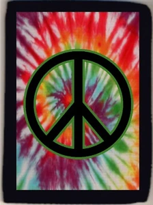 Peace Sign Rainbow Tie-Dye Men's Trifold Nylon Wallet Grab Closure NEW COOL! - Picture 1 of 2