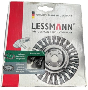 3191 Lessman Knot Wheel Brush 473.211 125 x 14mm, 22.2mm Bore, 0.5mm Steel Wire - Picture 1 of 3