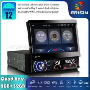 32GB Abnehmbarer 1 Din Android 12 Autoradio GPS DAB+CarPlay WiFi DVD OBD2 BT DTV - Bild 1 von 12