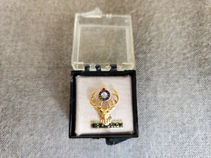 Vintage BPOE Elks 10K oro corbata pin cadena solapa - Imagen 1 de 9