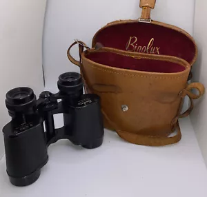 Binoculars 8x30 Binolux Black Ostrich Carry Case Built In Compass T-9 34340 - Picture 1 of 12