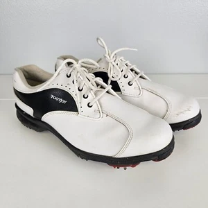 FootJoy GreenJoys Womens Golf Shoes Size 9.5 Soft Spikes White & Black 48384 - Picture 1 of 8
