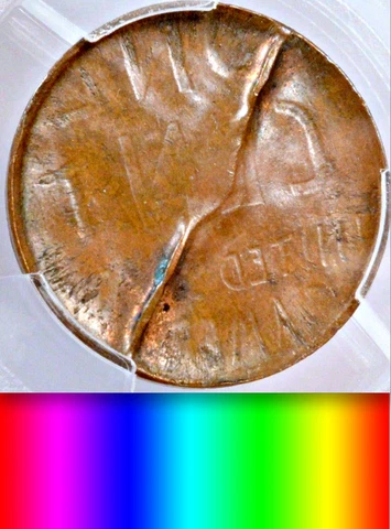 PCGS MS62 Split Die + Full Brockage Wheat Cent STUNNING Double Error! Lincoln 1c Cover