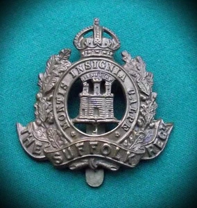 WW1, The Suffolk Regiment 'Economy' 100% Genuine British Army Military Cap Badge - Foto 1 di 8