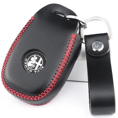 fingerprint-proof Genuine Italian Leather Key Fob Cover Case Compatible with ... - Image 1 of 4
