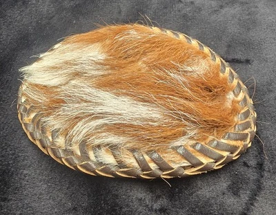 DE COLECCIÓN HECHO A MANO PELO EN PIEL PELO VACA CUERO ESTILO OCCIDENTAL HEBILLA DE CINTURÓN LT BRN/WHT Foto 1 de 4