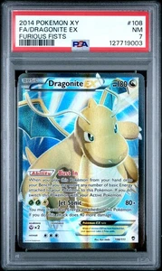 2014 Pokemon Xy Furious Fists Dragonite EX #108 Fa PSA 7 New Cert Full Art - Picture 1 of 2