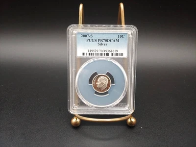 2007 "S" Roosevelt Silver Proof Dime 10c - PCGS PR70DCAM - FREE Shipping! - Image 1 of 4