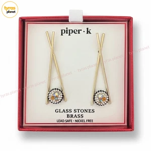 Piper K Strass Sushi Rolle Essstäbchen Stein Messing bunt Baumeln Glas NEU - Bild 1 von 9