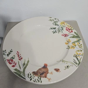 Set of 4 Paula Deen Garden Rooster Ceramic Dinner Plates 10.5" S021 - Picture 1 of 8