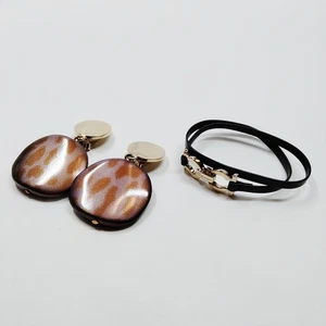 Salvatore Ferragamo   Bracelet Necklace Earrings 3 set Silver Leather 2883979 - Picture 1 of 10