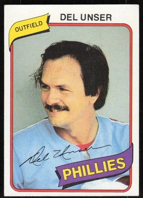 1980 Topps Burger King Philadelphia Phillies #13 Del Unser   - FREE SHIP - Image 1 of 2