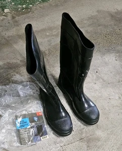 WESTCHESTER BLACK MENS PLAIN TOE RUBBER FISHING HUNTING BOOTS 13 WATERPROOF - Picture 1 of 6