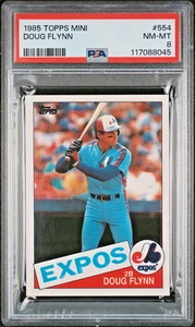 1985 TOPPS/OPC MINI SET BREAK #554 DOUG FLYNN EXPOS SP /100 PSA 8 NM-MT CENTERED - Picture 1 of 2