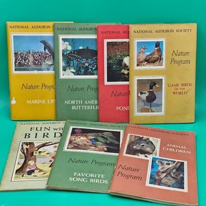Vintage 1950er National Audubon Society Natur Buch LOT Programm 7 mit AUFKLEBERN - Bild 1 von 12