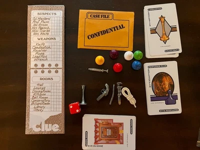 Juego de mesa CLUE 1992 piezas de repuesto habitaciones, armas, sospechosos Foto 1 de 4