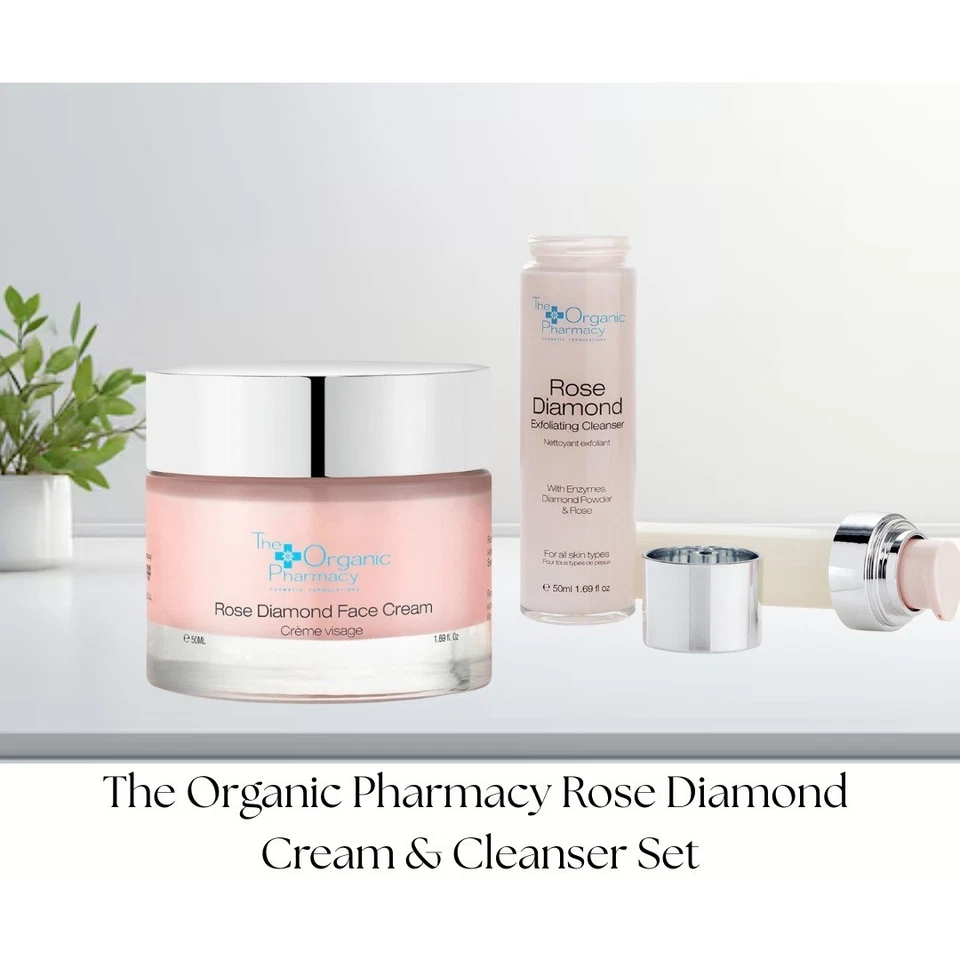 Juego de crema facial y limpiador exfoliante The Organic Pharmacy Rose Diamond Foto 1 de 1