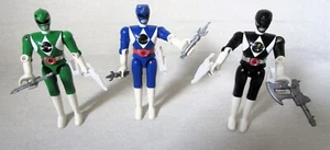 3x POWER RANGERS-GREEN+BLUE+BLACK RANGERS-1993-BANDAI-12 CM-USATO-COMPLETI - Foto 1 di 24