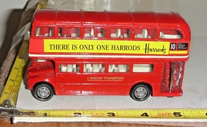 Autobús de juguete de dos pisos fundido a presión de metal London Transport ~ 43/4" de largo - Imagen 1 de 7