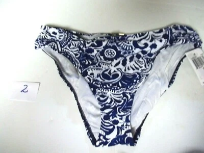 NEW RALPH LAUREN SWIMSUIT bikini bottom size 14 navy blue floral - Image 1 of 3