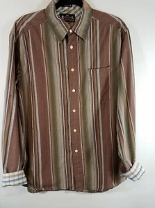 R&G ROBERT GRAHAM Men's Striped Long Sleeve Button Down Shirt Flip Cuff Size XL - Picture 1 of 7