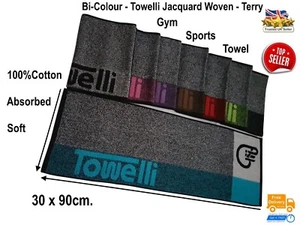 TOWELLI / Sports Gym Towel / Fitness / Sweat / 100%Cotton / Terry / Bi-Color - Picture 1 of 33