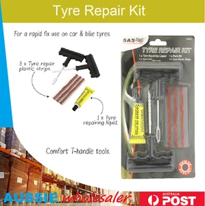 Tyre Repair Kit Tire Puncture Emergency Tools Set Motorcycle Bike Car Tubeless - Picture 1 of 2