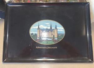 Vintage Couroc Of Monterey Black Serving Tray Denmark Castle 18” X 12.5”  - Picture 1 of 4