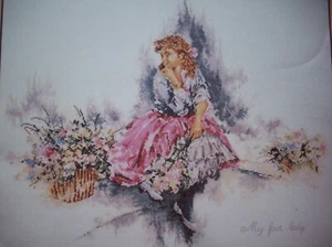 Lanarte My Fair Lady cross stitch pattern women with flowers - Picture 1 of 2
