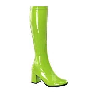 Pleaser Funtasma Stretch Knee High Full Zipper Gogo Boots Women GOGO300 SIZE 9 - Picture 1 of 5