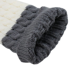 Womens Ladies  Winter Long Leg Warmers Cable Knit Knitted Crochet Long Socks