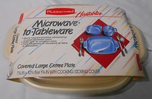 1 Vanilla 1987 Rubbermaid Heatables Microwave-to-Tableware Large Entree 5501-87 - Picture 1 of 2