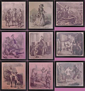ALEXANDRE DUMAS I TRE MOSCHETTIERI DEL RE 9 xilografie 1850 JA Beauce in cornice - Picture 1 of 10