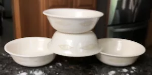 4-Corelle von Corning strukturierte Blätter Suppe Müsli Salat Schüsseln nicht mehr produziert Hergestellt in den USA - Bild 1 von 5