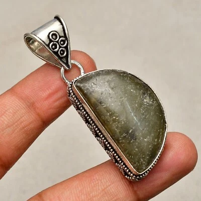 Ciondolo gioiello in argento sterling 925 fatto a mano con pietra preziosa os... - Immagine 1 di 4