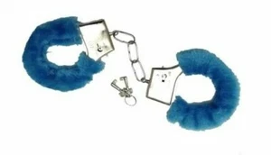 Plüsch Handschellen Blau, Plush handcuffs, Esposas de felpa, Menottes en peluche - Bild 1 von 1