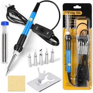 9-in-1 Soldering Kits Upgraded 60W Adjustable Temperature Welding Tool with O... - Picture 1 of 8