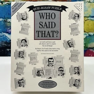 Who Said That? Quiz Jigsaw Puzzle "The World's Toughest Jigsaw" Famous Quote NEW - Picture 1 of 24