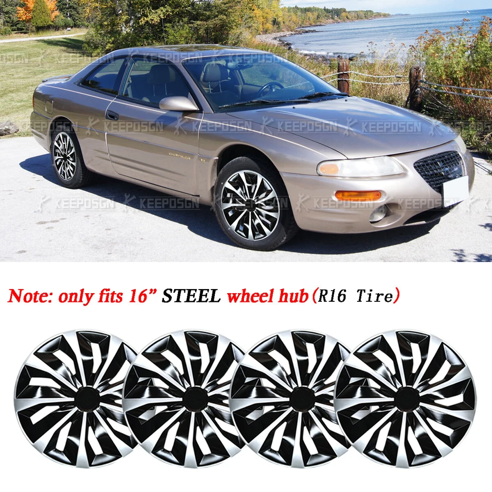 Llanta de rueda de acero para Chrysler Sebring 16x7J R16 4 piezas tapacubos ABS cubiertas Foto 1 de 4