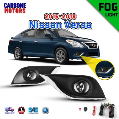 Luces antiniebla para Nissan Versa 2015-2019 lente transparente luces de conducción kit de cableado interruptor Foto 1 de 4