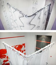 Angolo Forma L Tenda da doccia rail/asta 90 x 90cm in cromo, bianco o nero