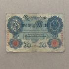 New ListingWw1 German 20 Mark Banknote Germany 1914 Wwi Currency Berlin Paper Money World