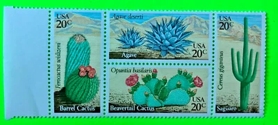 a Block 4 different Cactus US stamps #1942-1945 CV $1.10 Each + low shipping - Image 1 of 3