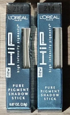Lot Of 2 L'Oreal HIP H.I.P. Pure Pigment Eye Shadow Stick 214 Exhilarating - NEW - Image 1 of 4