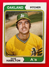 1974 Topps DAVE HAMILTON #633 Oakland A's Baseball Card - EX