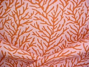 1-3/4Y Harlequin Atoll Nectar Burnt Orange Petal Coral Print Upholstery Fabric - Picture 1 of 4