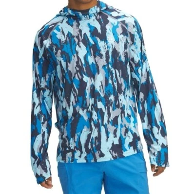Under Armour 6000958 UA Men's Fish ELITE Harbor Blue Camo Hoodie Shirt - Image 1 of 3