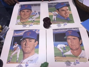 4 NOLAN RYAN LITHOGRAPHIE HANDSIGNIERT VON SUSAN RINI   - Bild 1 von 9