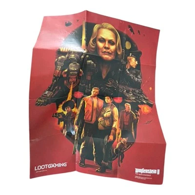Раскладной игровой плакат Loot Crate Wolfenstein II 22 x 28 дюймов 2017 ОТКРЫТЫЙ - Изображение 1 из 2
