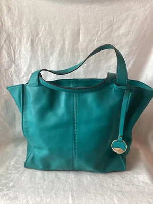 Antonio Melani Large Tote Bag Purse 11X10 Teal Turquoise Double Handles - Image 1 of 4